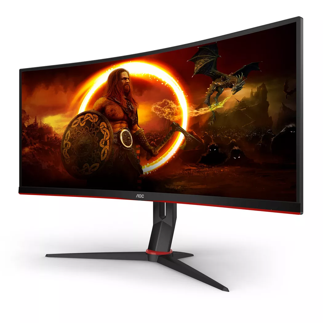 AOC - G2 CU34G2X/BK Computerbildschirm 86,4 cm (34 Zoll) 3440 x 1440 Pixel Quad HD LED Schwarz, Rot, Rot Bunt