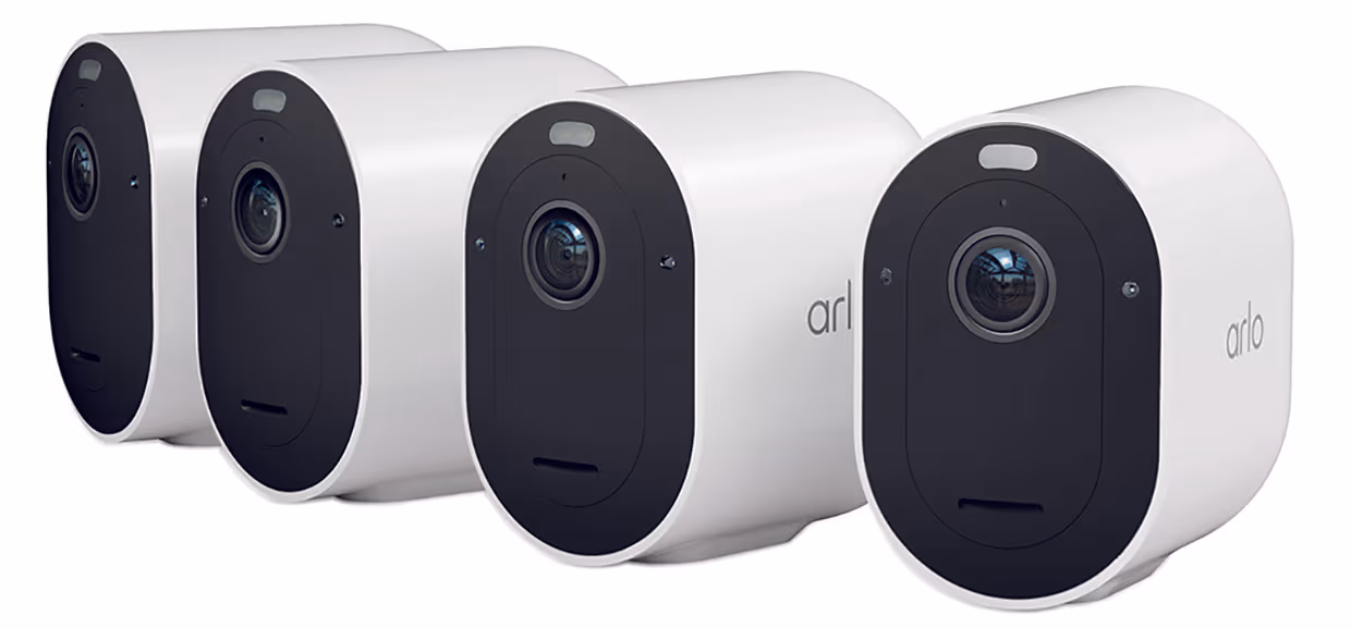 Arlo Pro 5 Spotlight Security Camera with 4x Camera Kit Netzwerkkamera – Überwachungskamera – Weiss