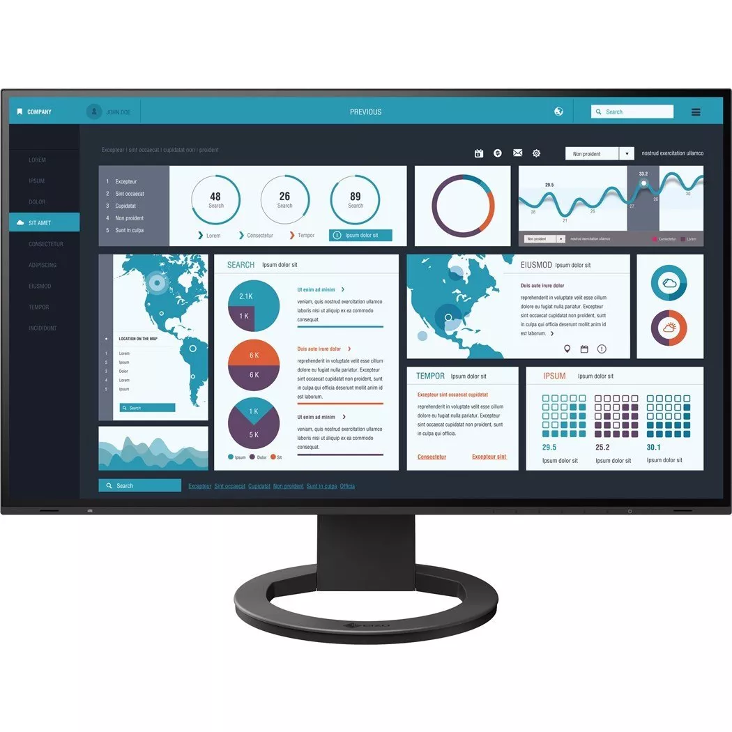 EIZO - FlexScan EV2795 Swiss Edition (27", WQHD), Schwarz, 40 x cm