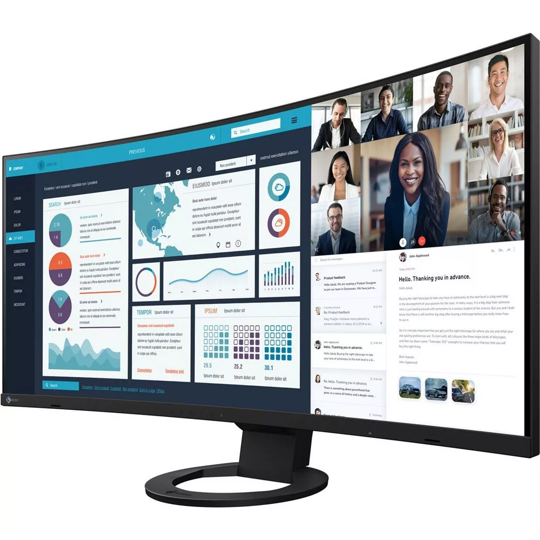 EIZO - FlexScan EV3895 Swiss Edition (38", UWQHD+) -, Schwarz