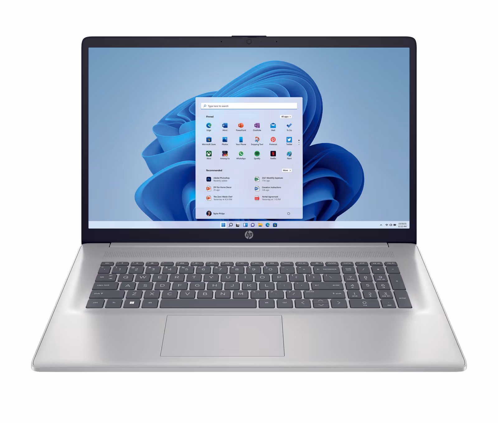 HP Laptop 17-cn4755nz 17.3", Intel Core 7-150U, 16 GB RAM, 512 GB SSD, Intel Integrated Graphics 17.3" Notebook – Silber
