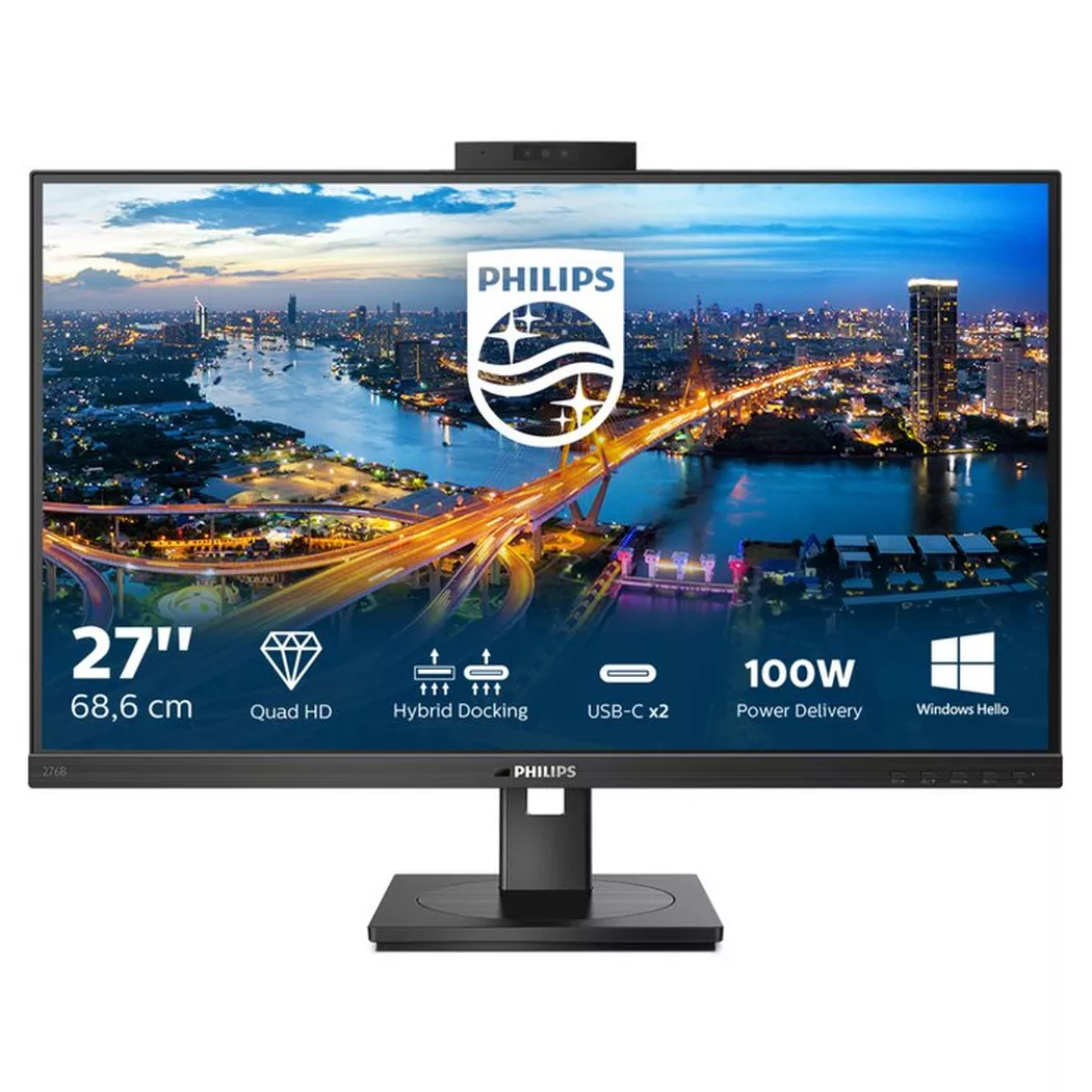 Philips - B Line 276B1JH00 Computerbildschirm 68,6 cm (27") 2560 x 1440 Pixel Quad HD LCD Schwarz, Schwarz
