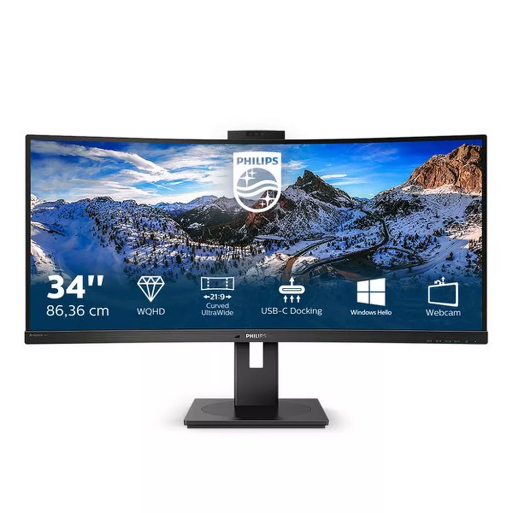 Philips - P Line 346P1CRH00 LED display 86,4 cm (34") 3440 x 1440 Pixel UltraWide Quad HD Schwarz, Schwarz
